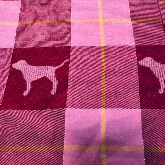 Y2K Victoria's Secret PINK Trustees of Pink Flannel Pajama Pants Red Plaid L - Picture 5 of 7